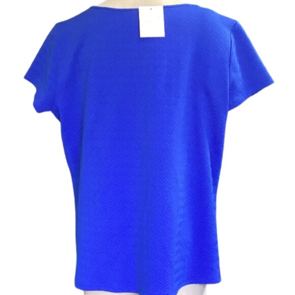 Bundle of 2 Jaclyn Smith Short Sleeve Knit Tops 2XL Blue & Red NWT #169H - Picture 4 of 11